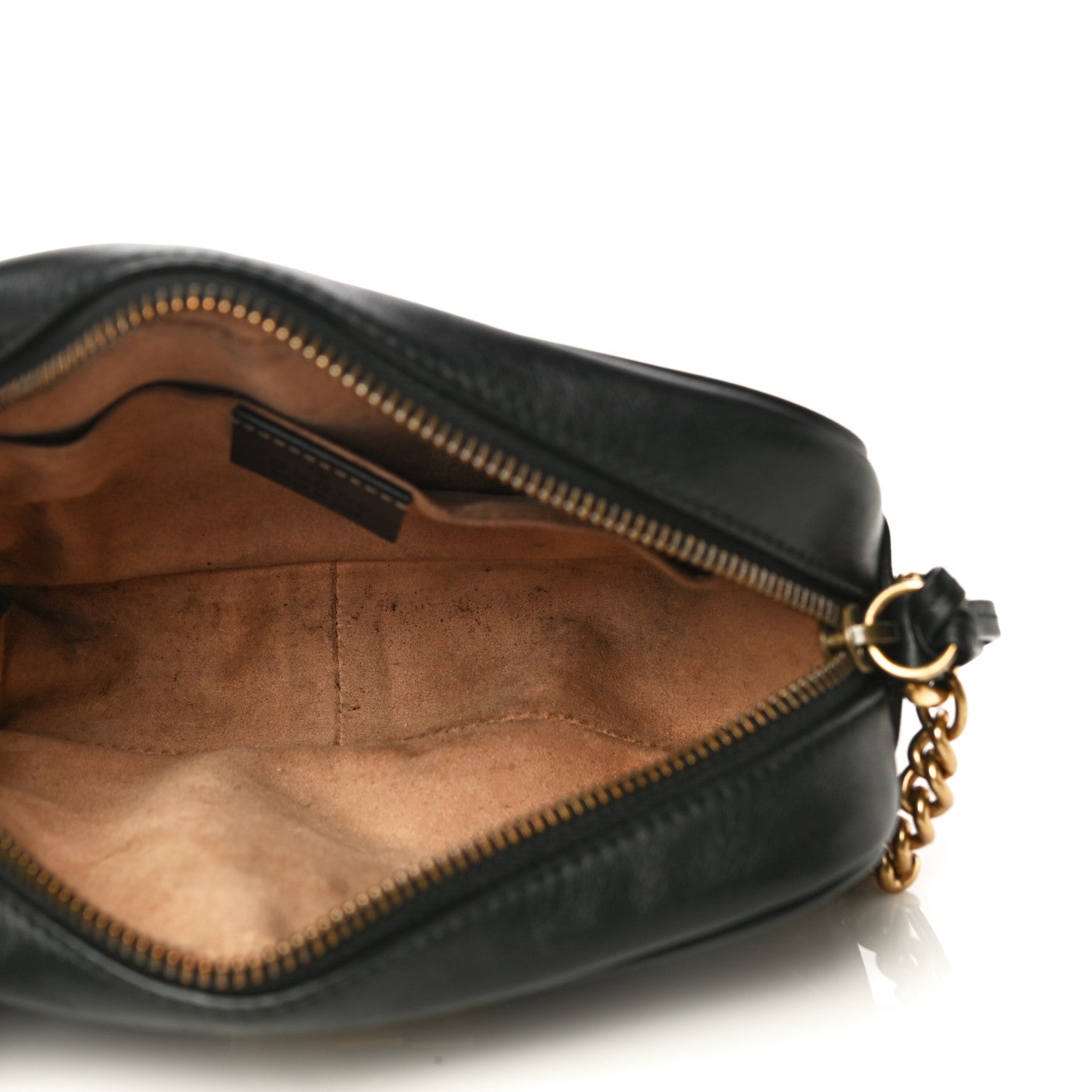 Gucci Calfskin Matelasse Mini GG Marmont Chain Shoulder Bag Black 5 of 15