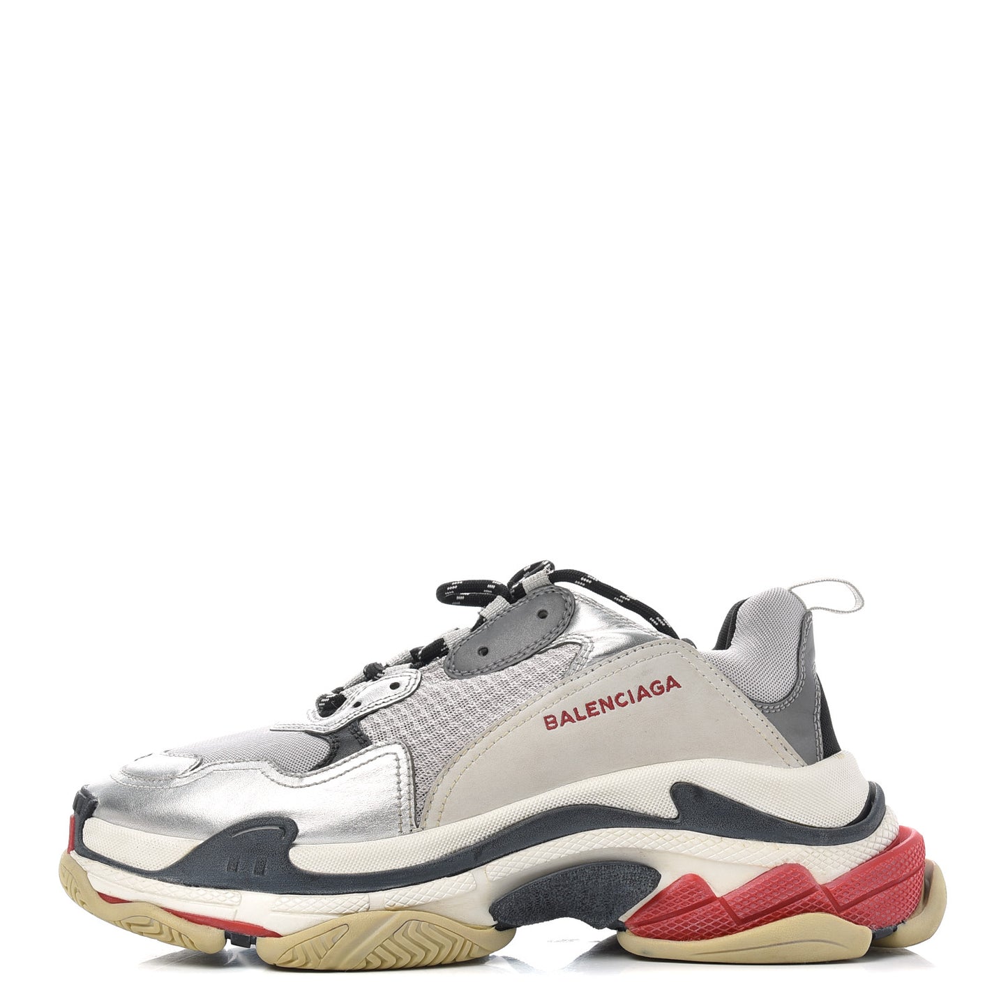 Mesh Nubuck Mens Triple S Sneakers 42 Black Argent