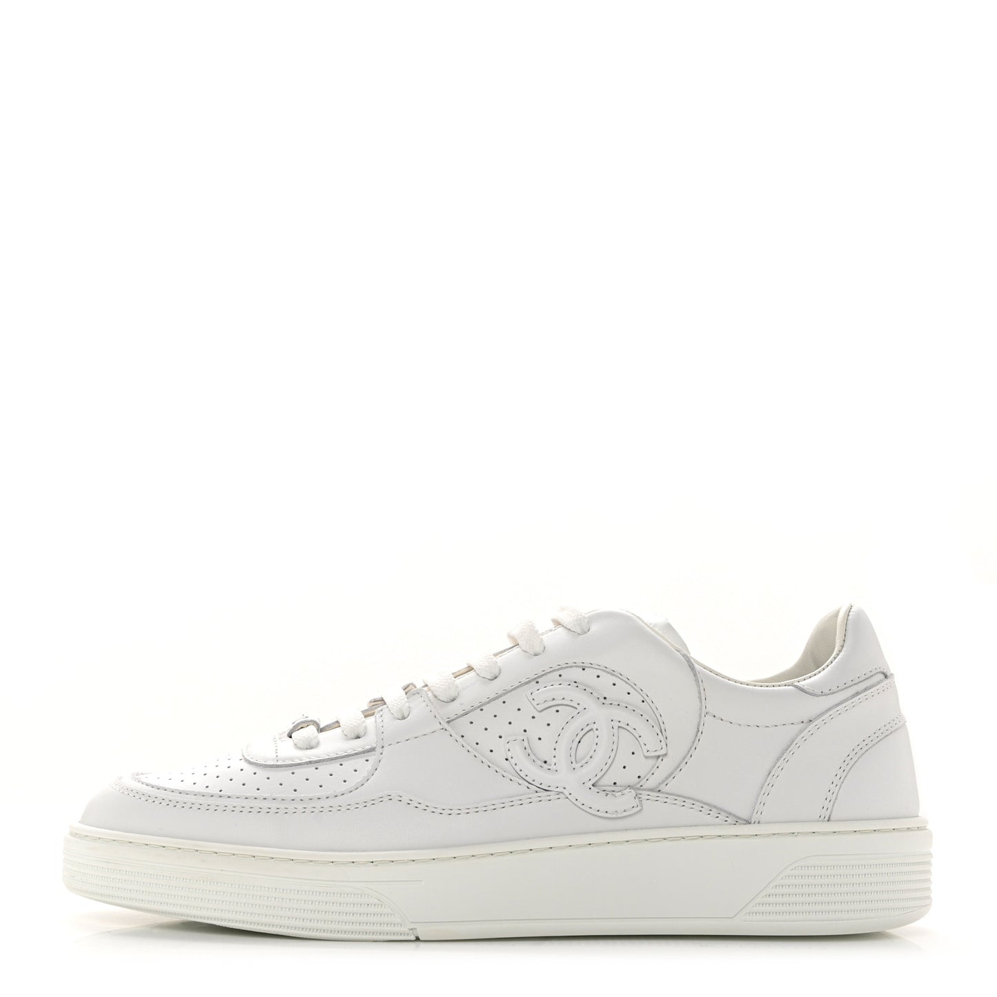 Calfskin CC Womens Sneakers 41 White