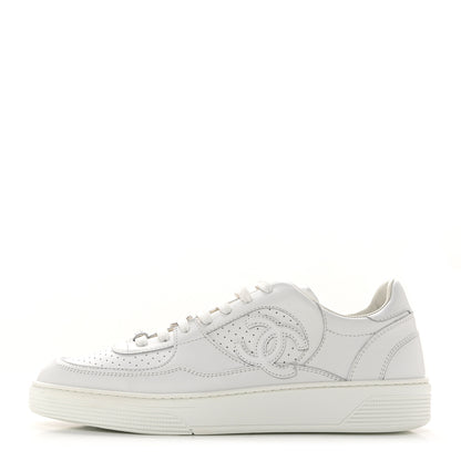 Chanel Calfskin CC Womens Sneakers 41 White 1 of 9