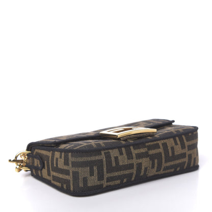 Fendi Fabric Jacquard FF 1974 Mini Baguette Tobacco Moro Black 4 of 10