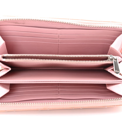 Christian Dior Patent Cannage Lady Dior Continental Zip Wallet Pink 5 of 15