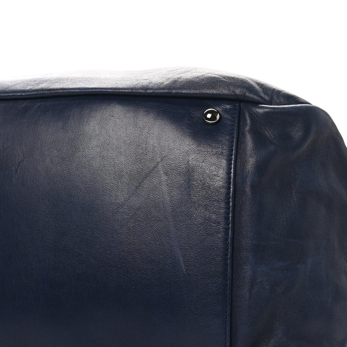 Lambskin Quilted Soft Squares Origami Accordion Flap Navy