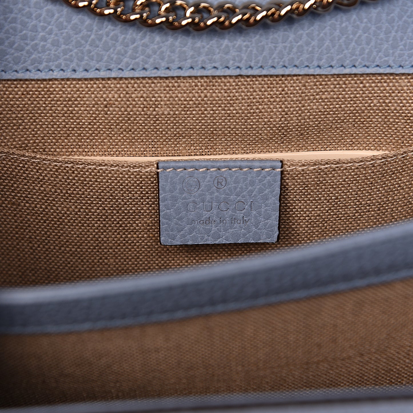 Dollar Calfskin Small Interlocking G Shoulder Bag Mineral Blue