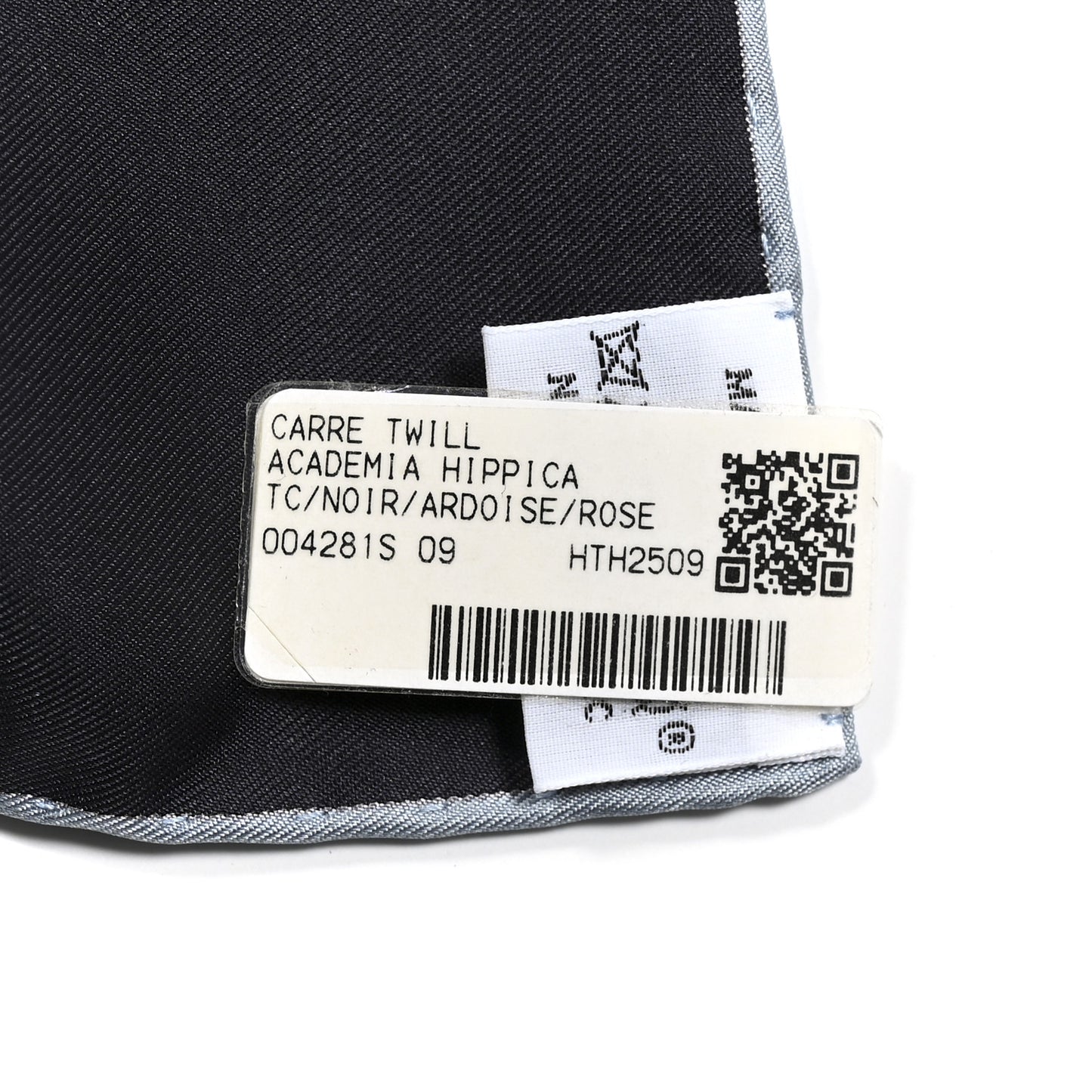 Silk Academia Hippica Scarf 90 Black Ardoise Rose