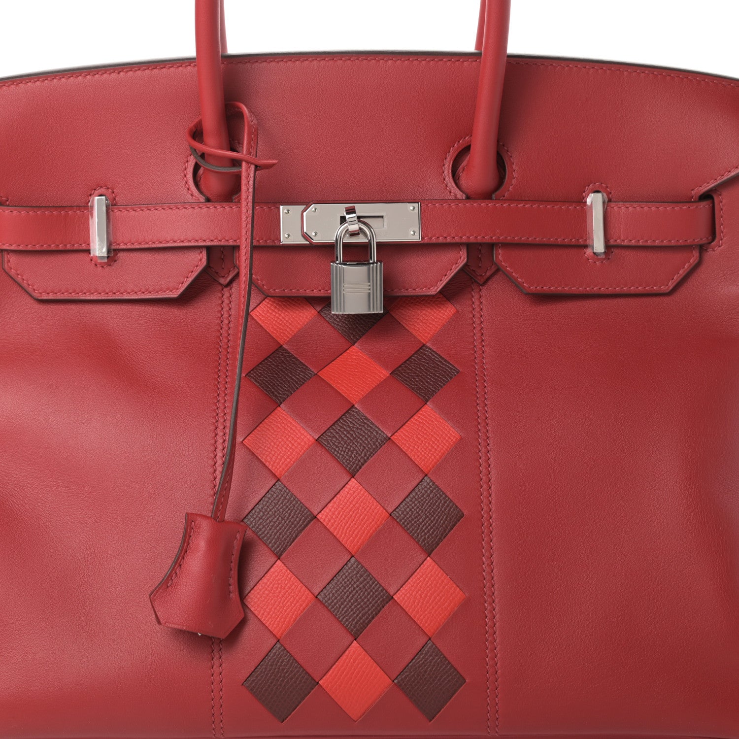 Hermes Swift Epsom Tressage Birkin 35 Rouge Piment Rouge De Coeur Rouge H 8 of 11