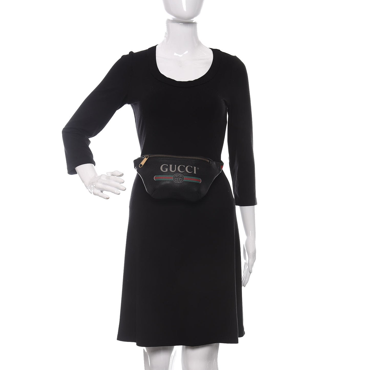 Grained Calfskin Small Logo Belt Bag Black
