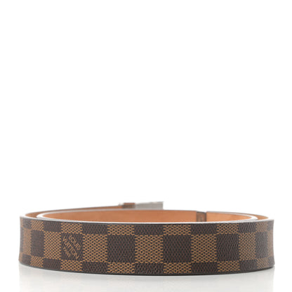 Louis Vuitton Damier Ebene LV Paris Buckle Belt 80 32 Silver 2 of 8