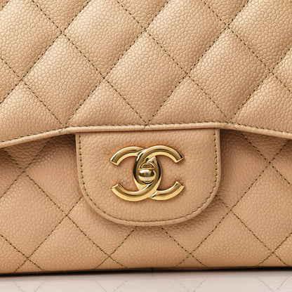 Chanel Caviar Quilted Jumbo Double Flap Beige 9 of 9