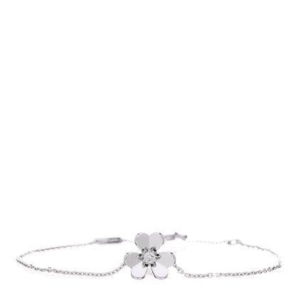 Van Cleef & Arpels 18K White Gold Diamond Mini Frivole Bracelet 1 of 7