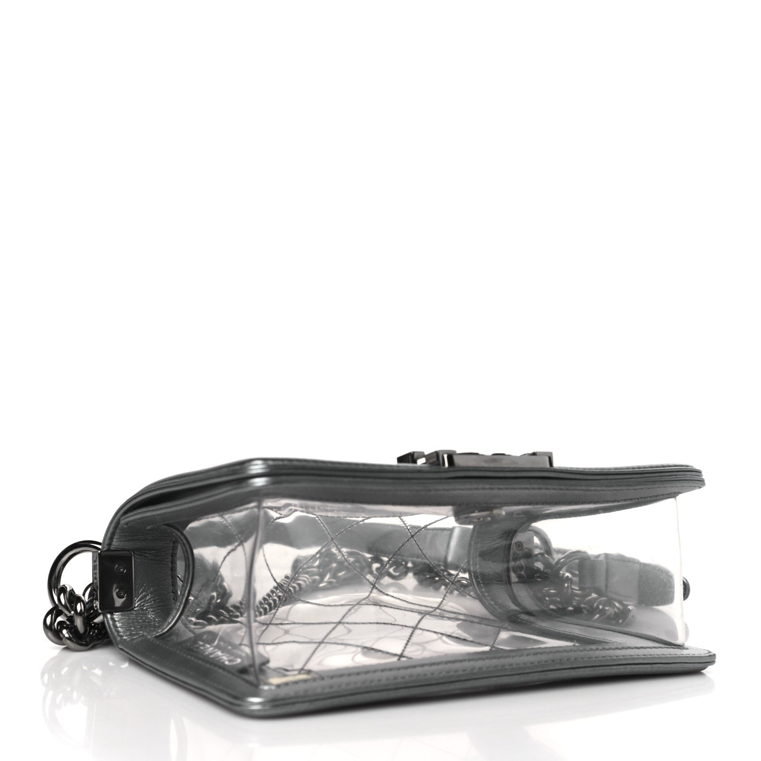 Chanel Metallic Lambskin PVC Quilted Small Boy Flap Silver 4 of 10