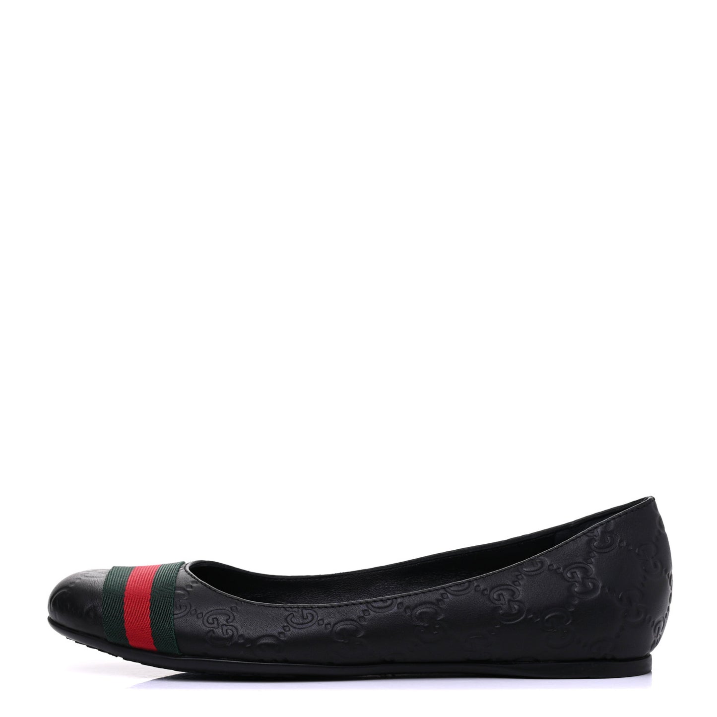 Guccissima Web Flats 37.5 Black