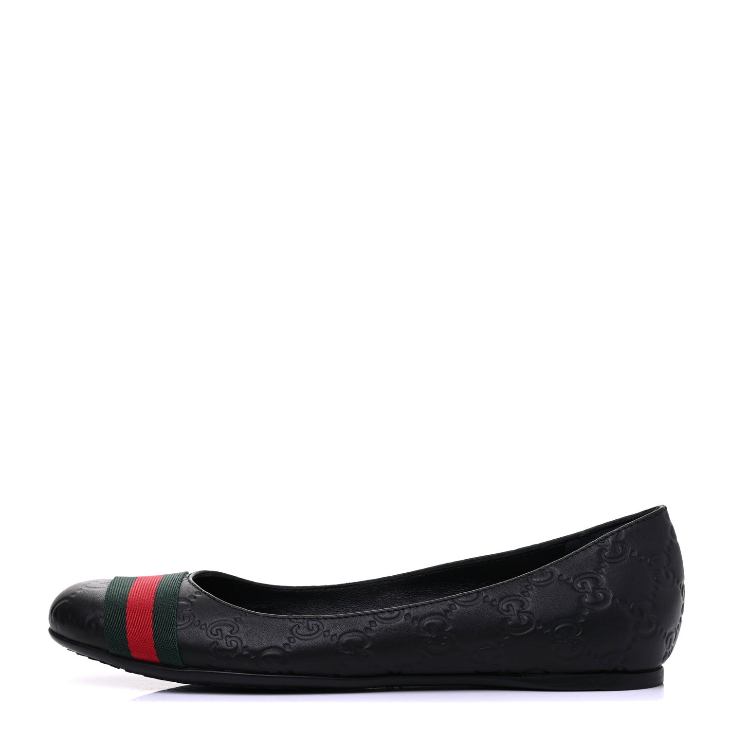 Gucci Guccissima Web Flats 37.5 Black 1 of 13