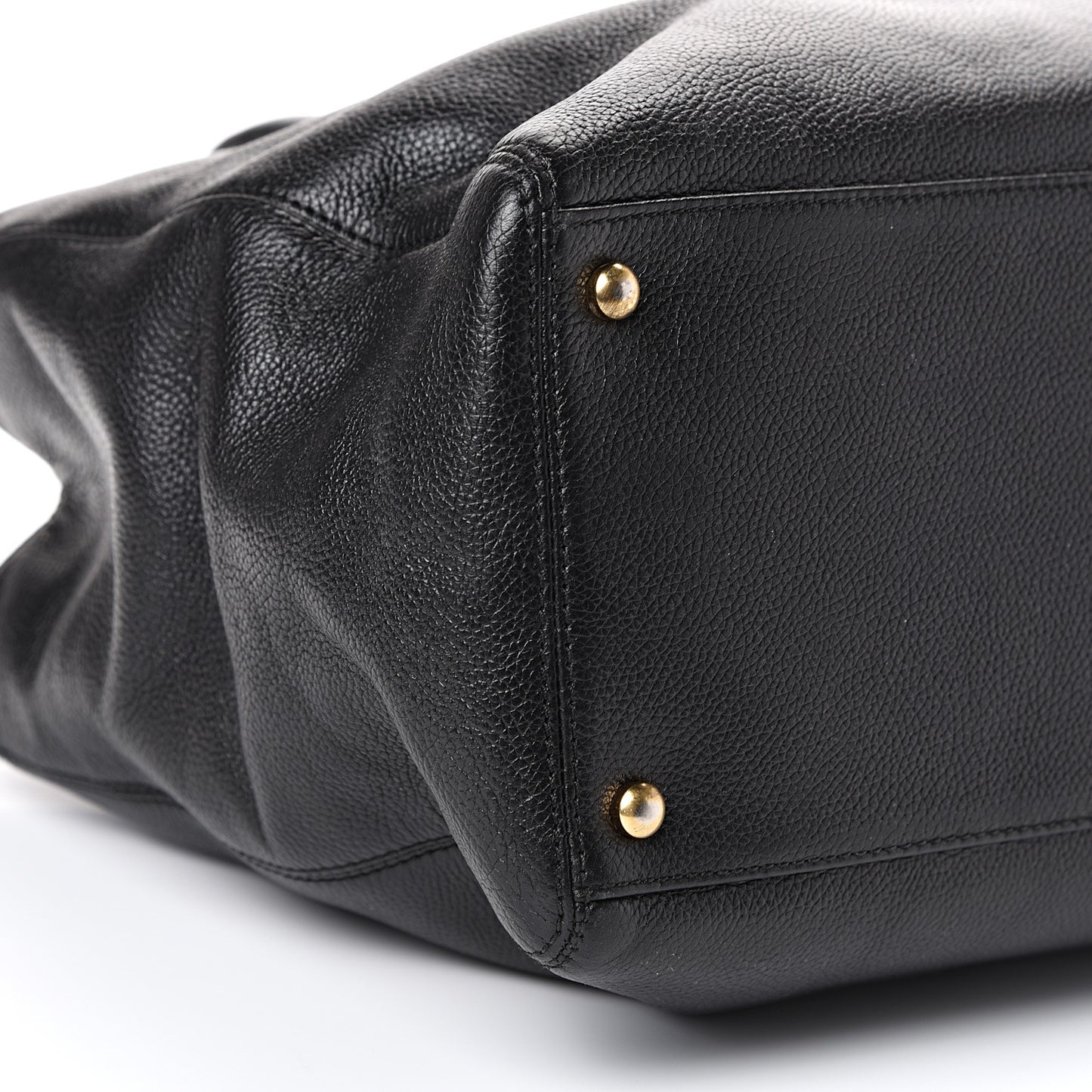 Calfskin Cerf Executive Shopper Tote Black