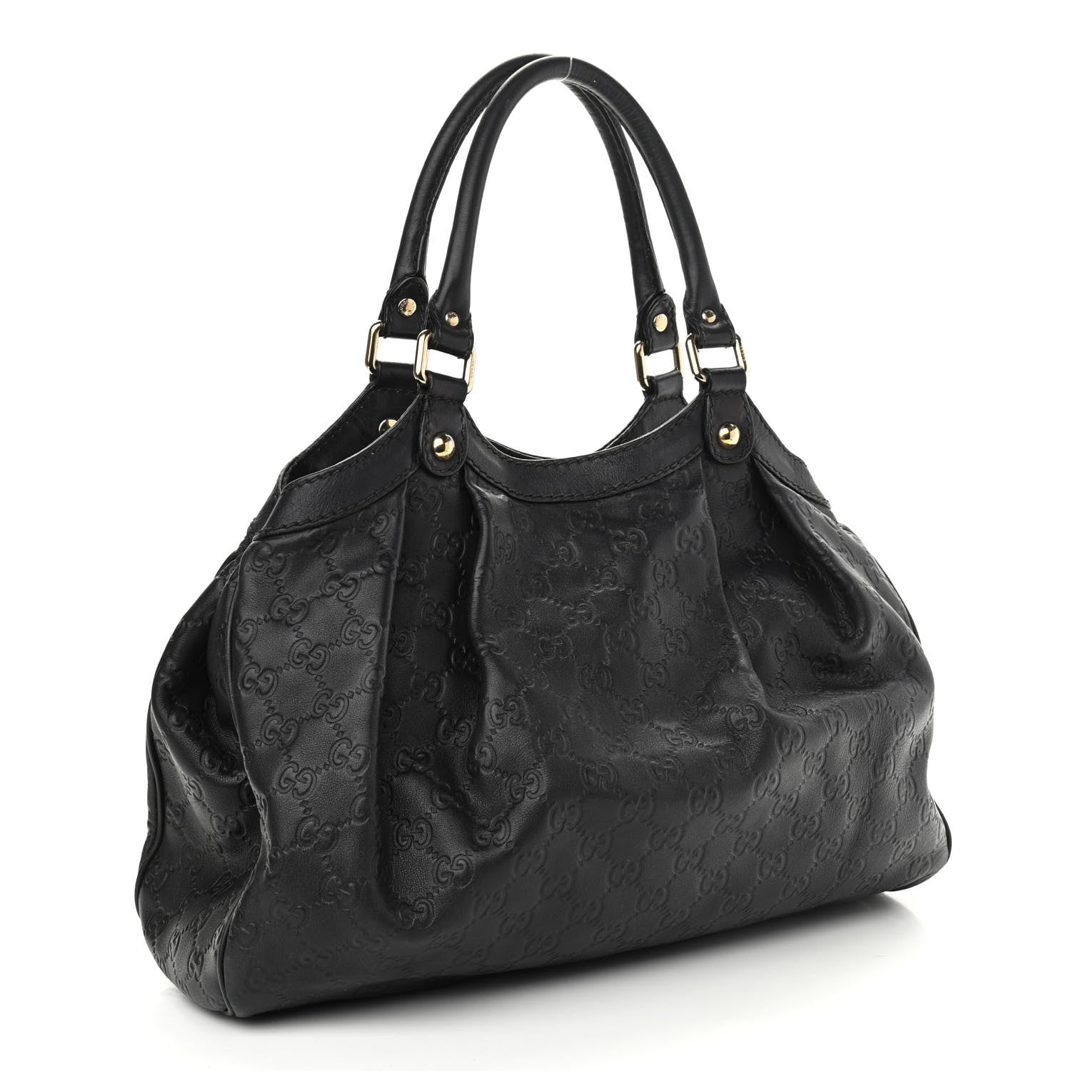 Gucci Guccissima Medium Sukey Tote Black 2 of 16