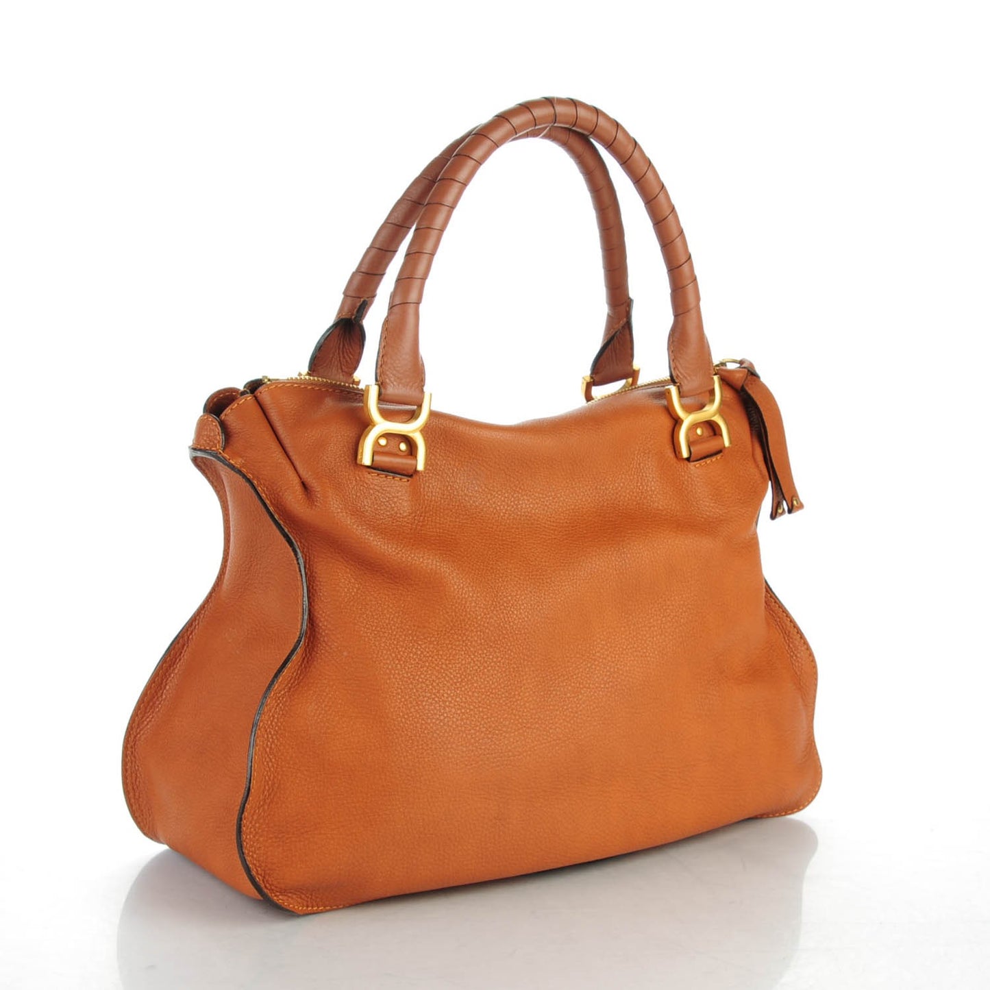 Calfskin Large Marcie Satchel Tan