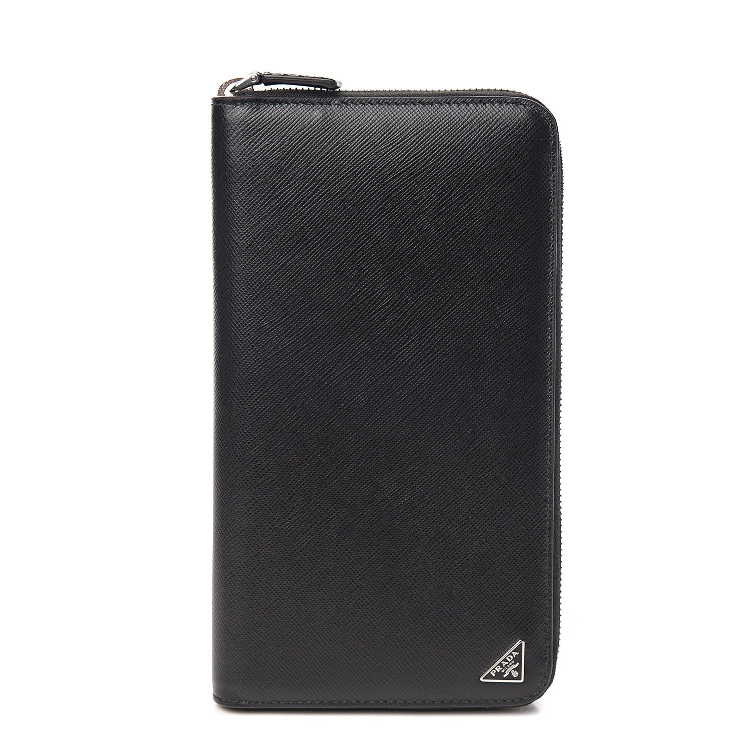 Prada Saffiano Large Zip Around Travel Wallet Black 1 of 7