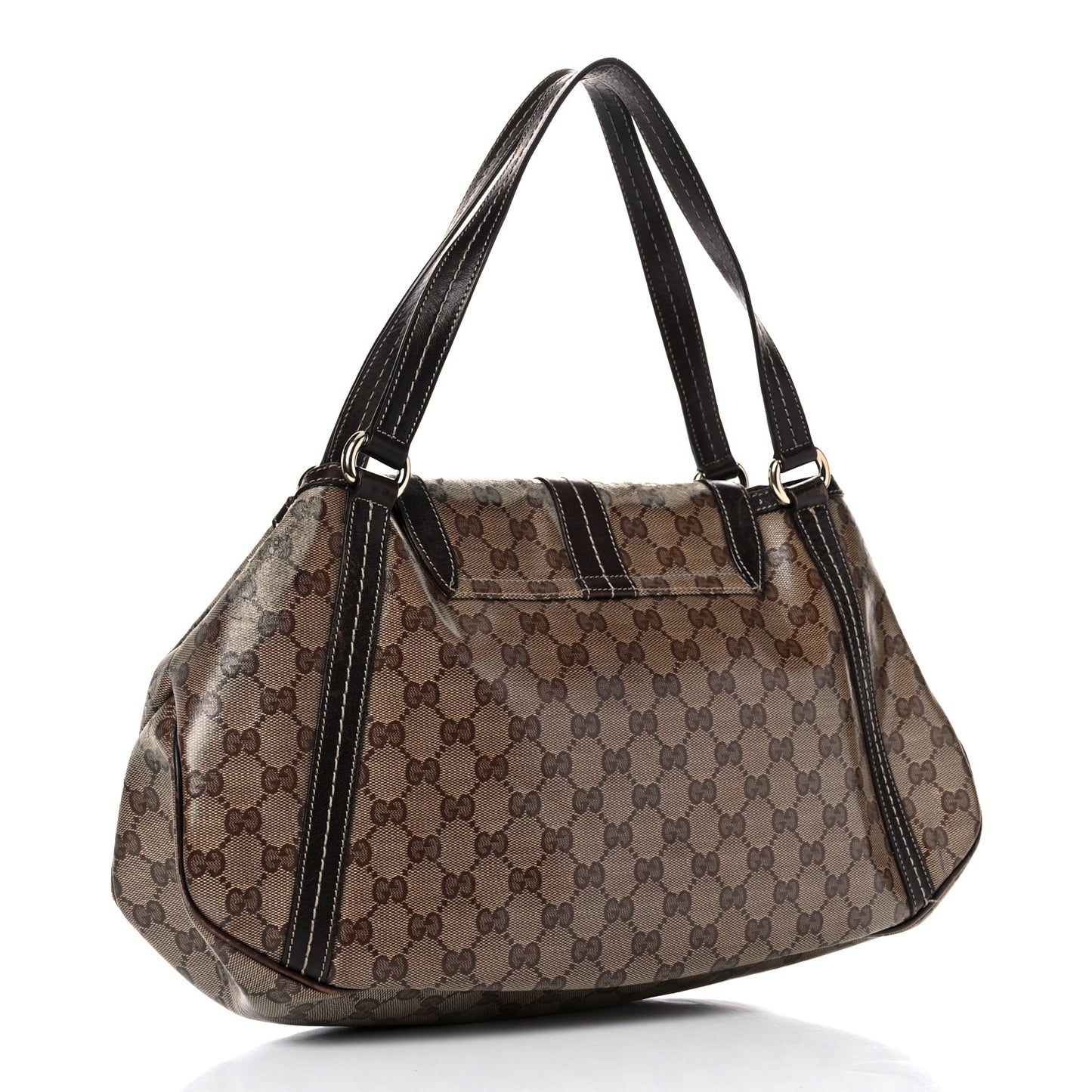 Crystal Monogram Duchessa Flap Shoulder Bag Dark Brown