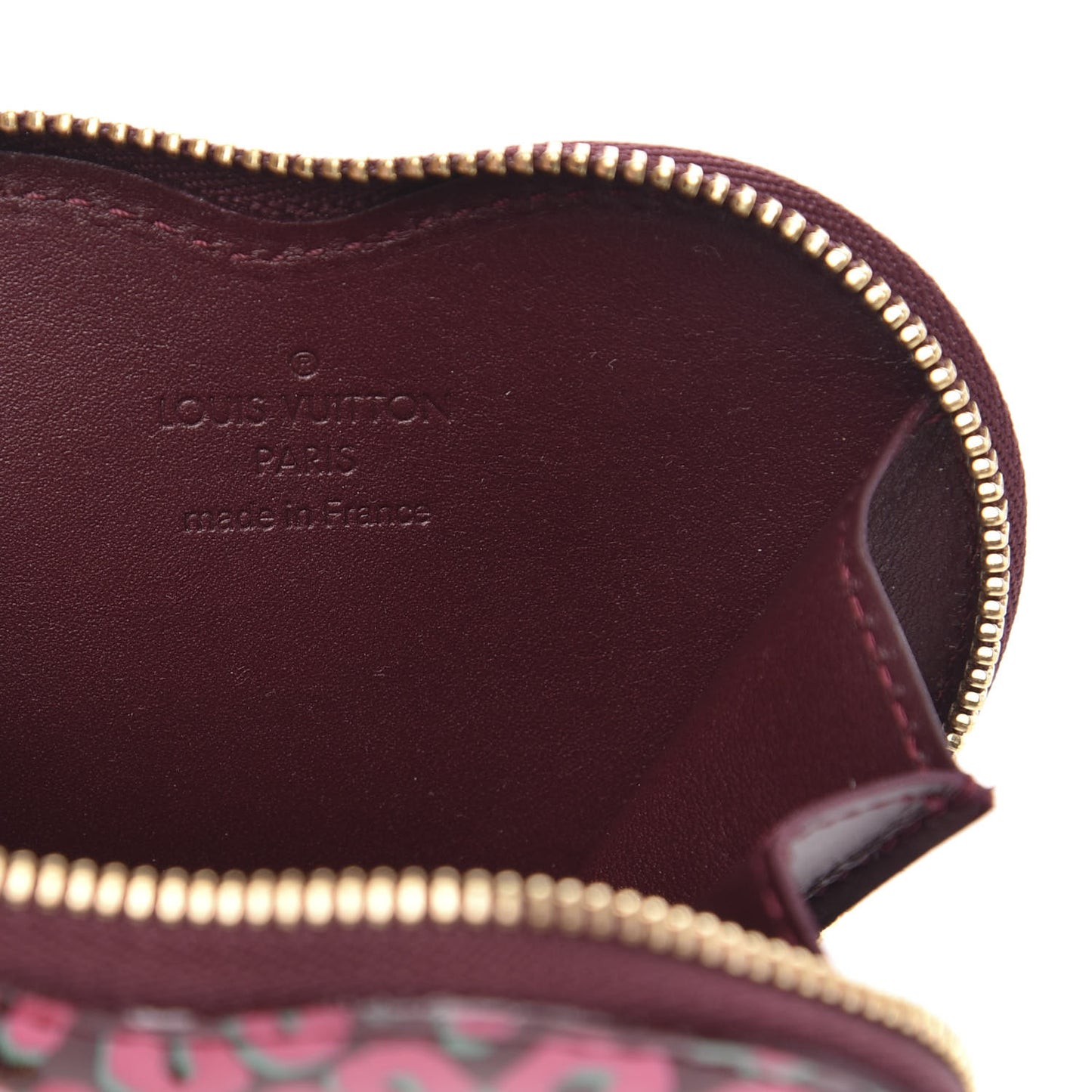 Vernis Leopard Coeur Heart Coin Purse Rouge Fauviste