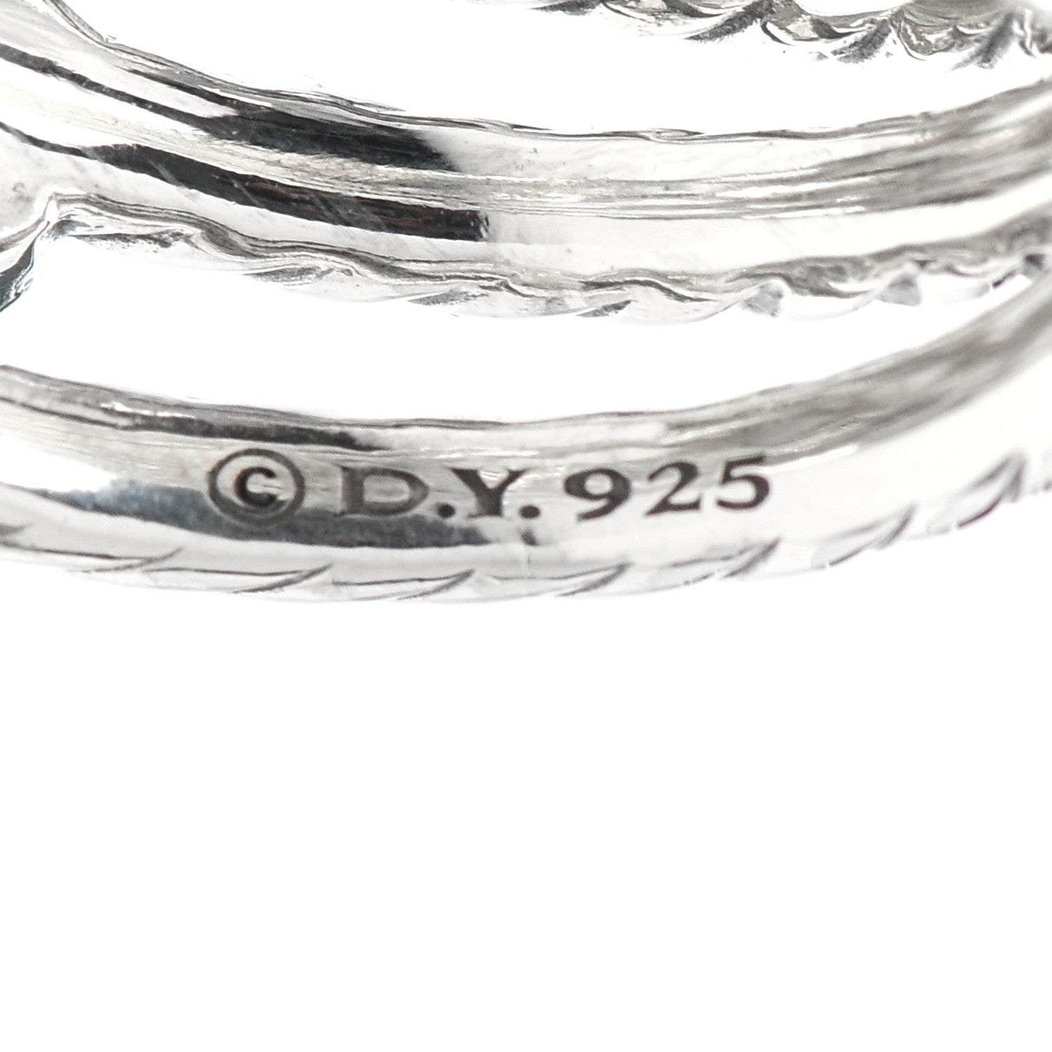 David Yurman Sterling Silver Blue Topaz Hampton Blue Topaz Confetti 4 Row Ring 55 7.25 4 of 5