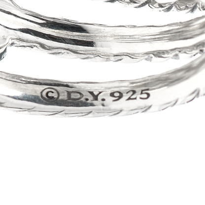 David Yurman Sterling Silver Blue Topaz Hampton Blue Topaz Confetti 4 Row Ring 55 7.25 4 of 5