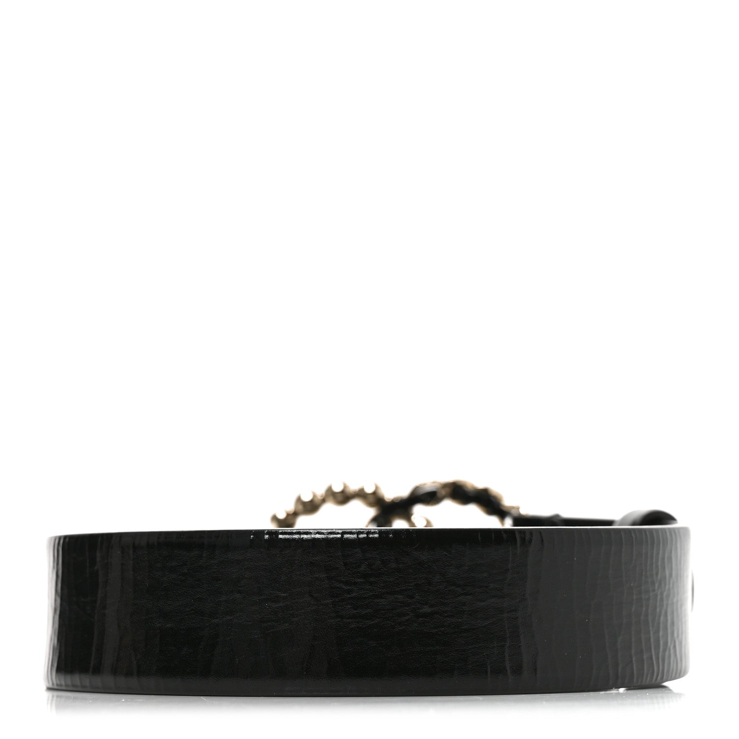 Chanel Crumpled Calfskin Pearl CC Belt 105 42 Black 2 of 8