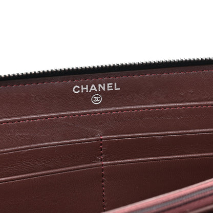 Chanel Lambskin Quilted Large Gusset Zip Around Wallet Black 16 of 18