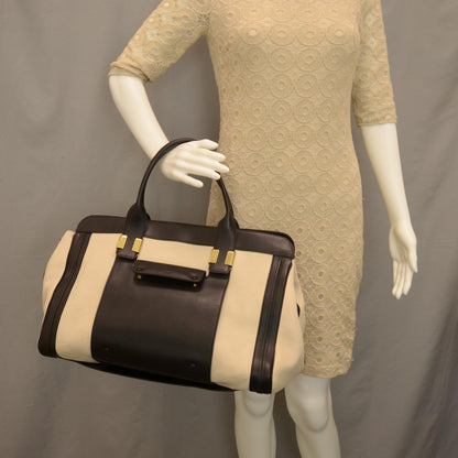 Chloe Leather Large Alice Satchel Husky White 2 of 7