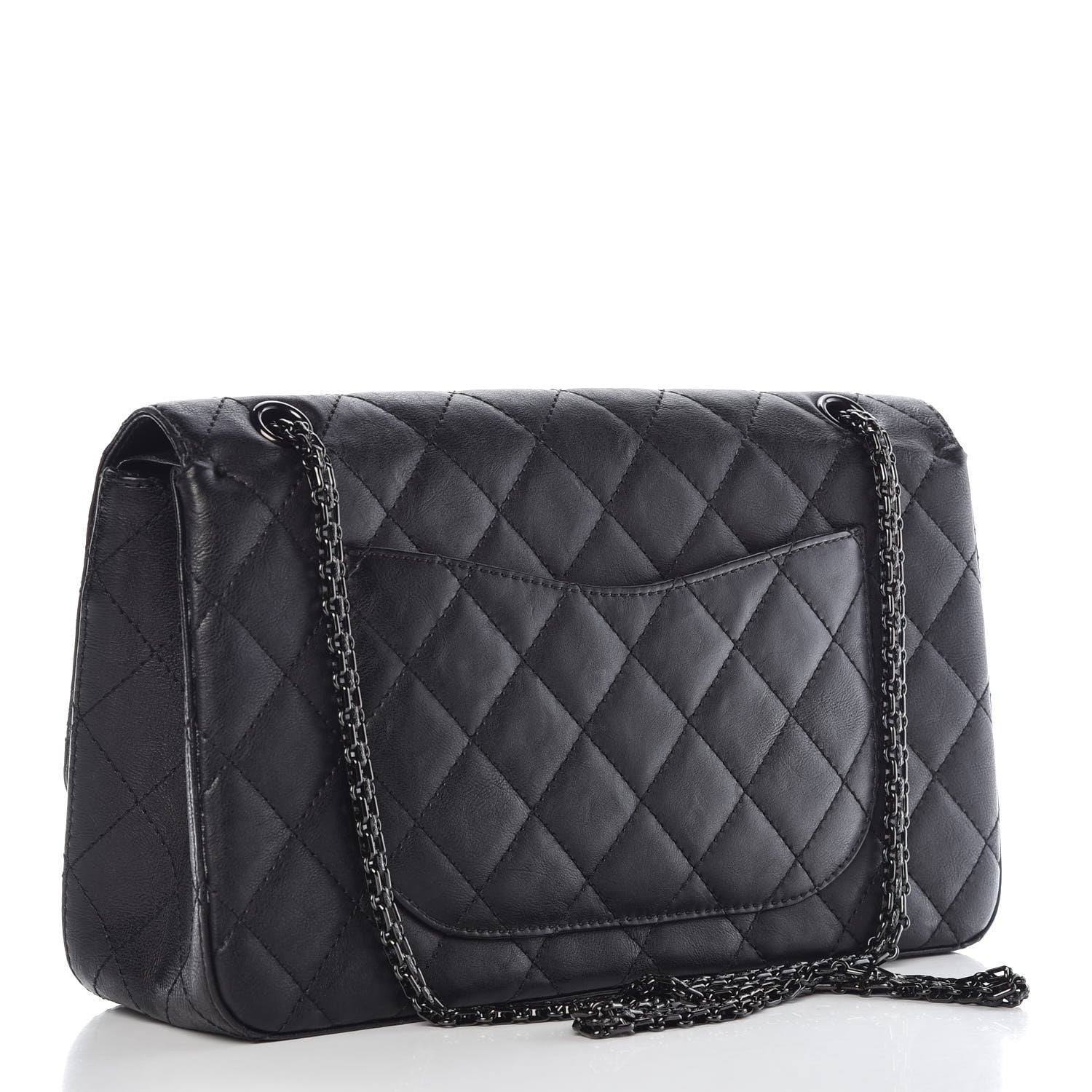 Chanel Crumpled Calfskin Quilted 2.55 Reissue 227 Flap So Black 4 of 15