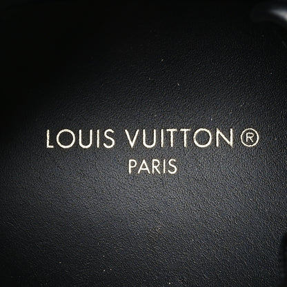 Louis Vuitton Iridescent Textile Monogram Calfskin Mens Run Away Sneakers 9 Black 6 of 8