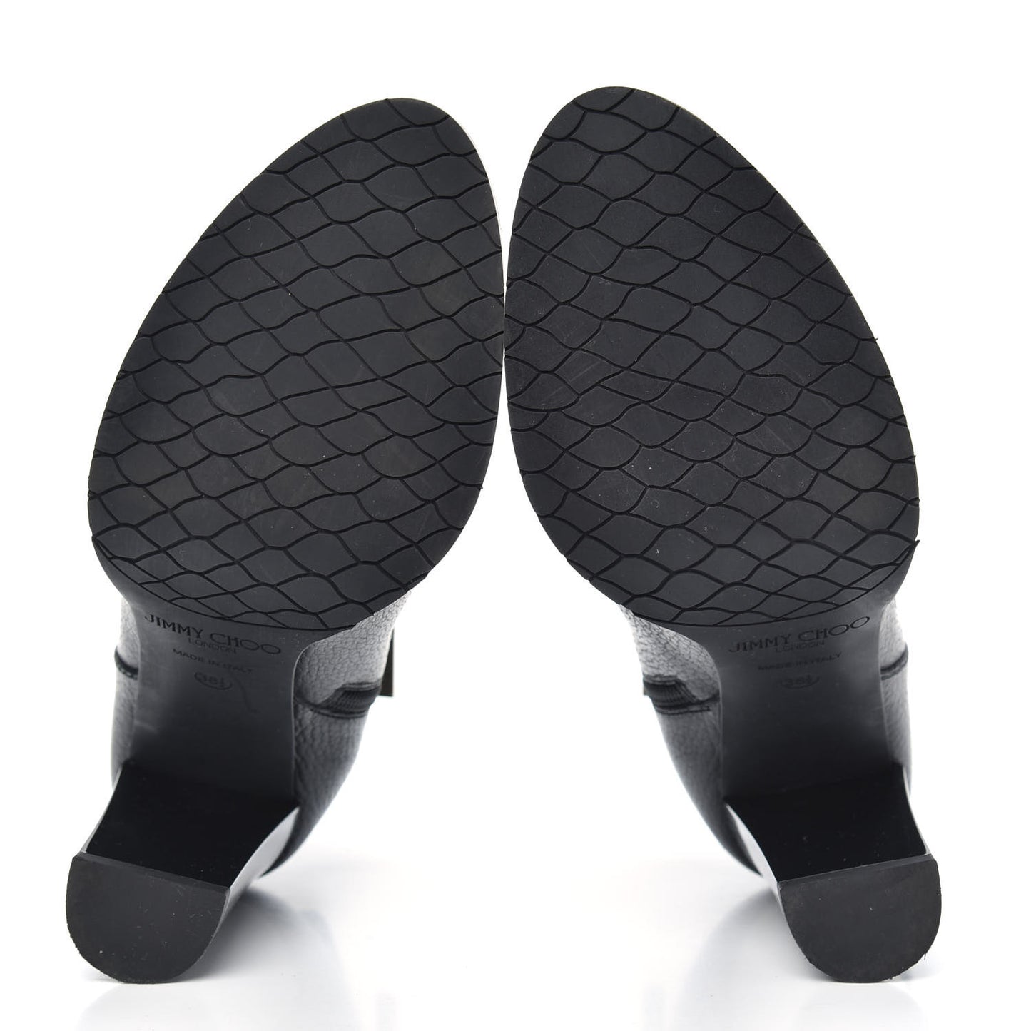 Grainy Calfskin Ankle Boots 38.5 Black
