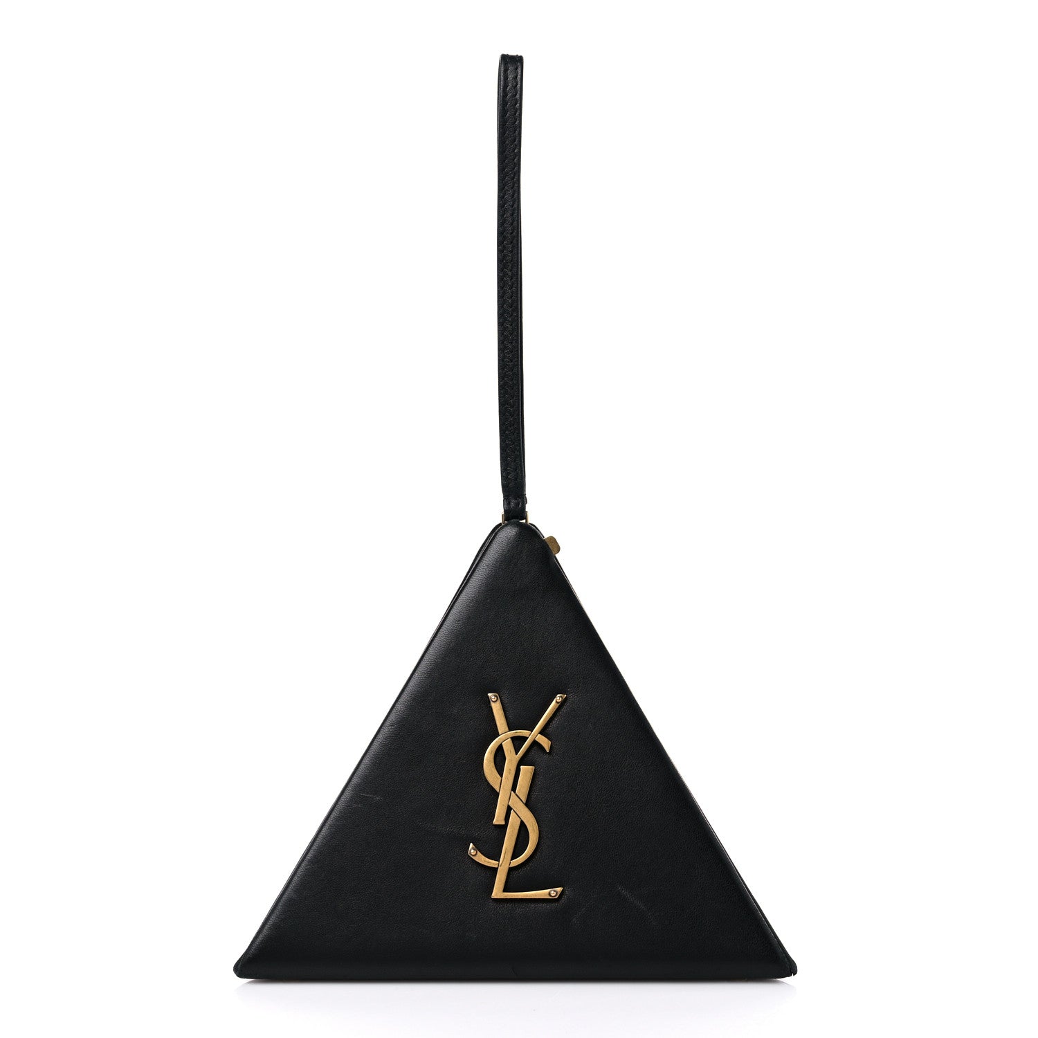 Saint Laurent Lambskin Pyramid Clutch Black 1 of 12