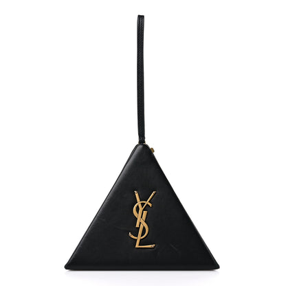 Saint Laurent Lambskin Pyramid Clutch Black 1 of 12