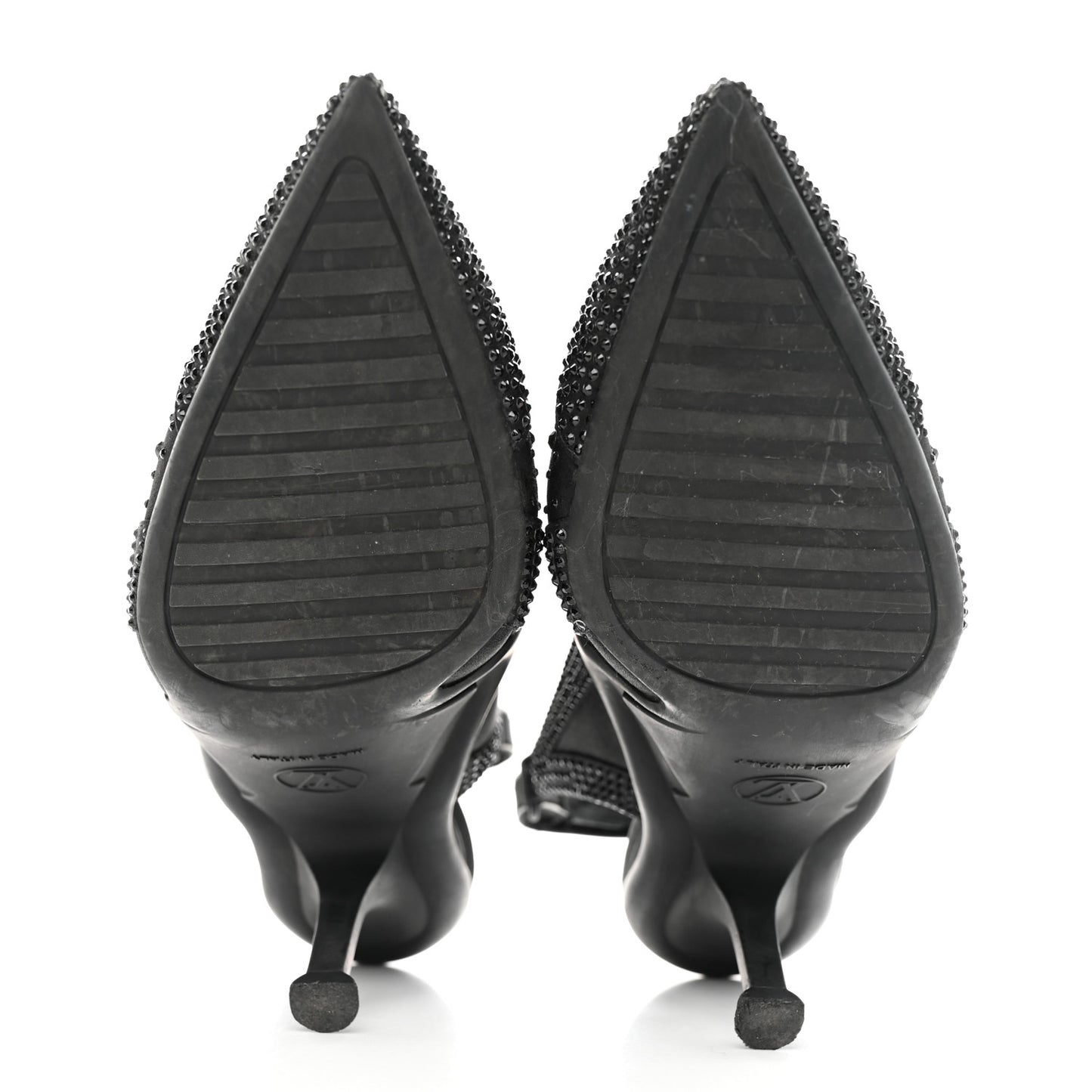 Satin Embellished Archlight Slingback Pumps 38 Black