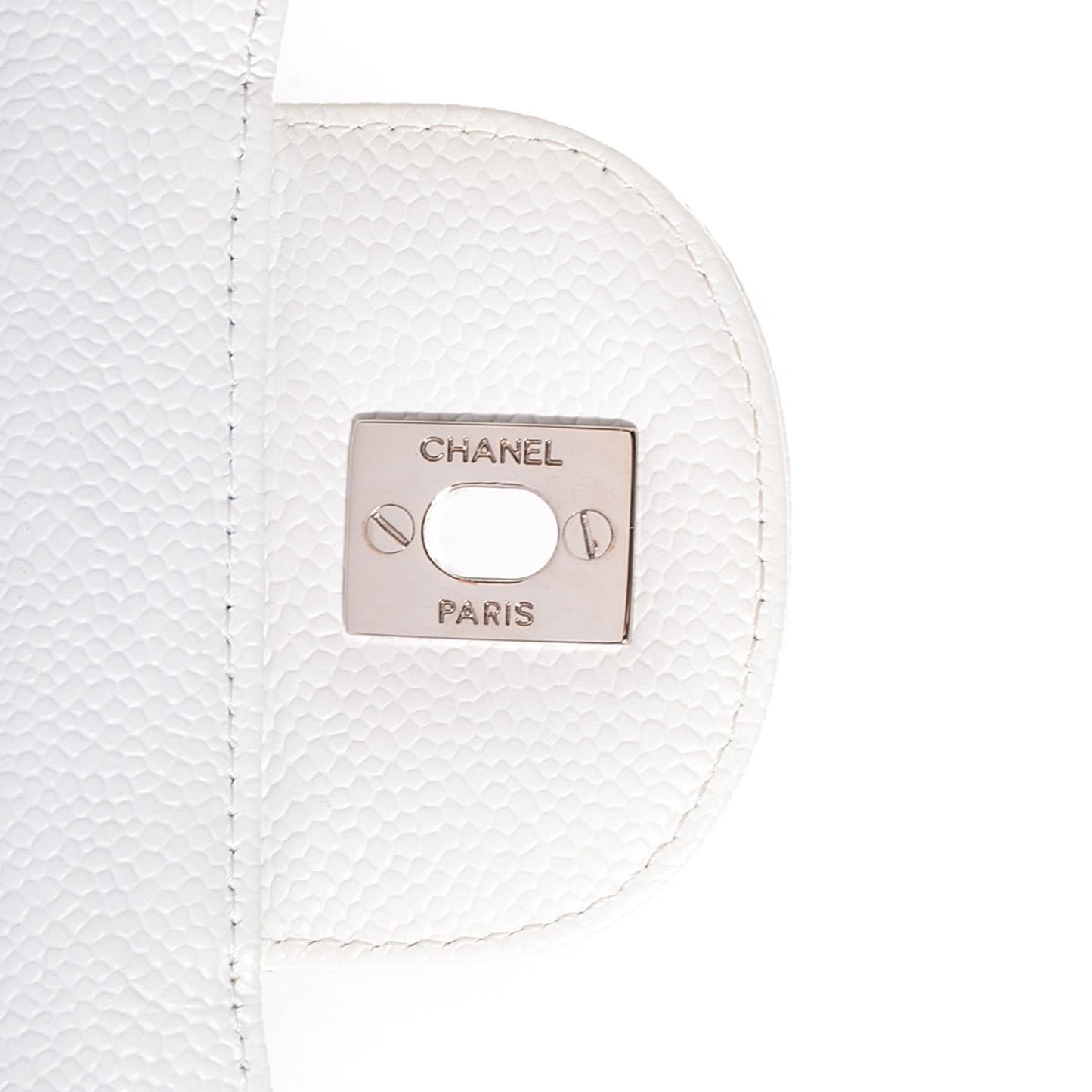 Caviar Quilted Jumbo Single Flap White