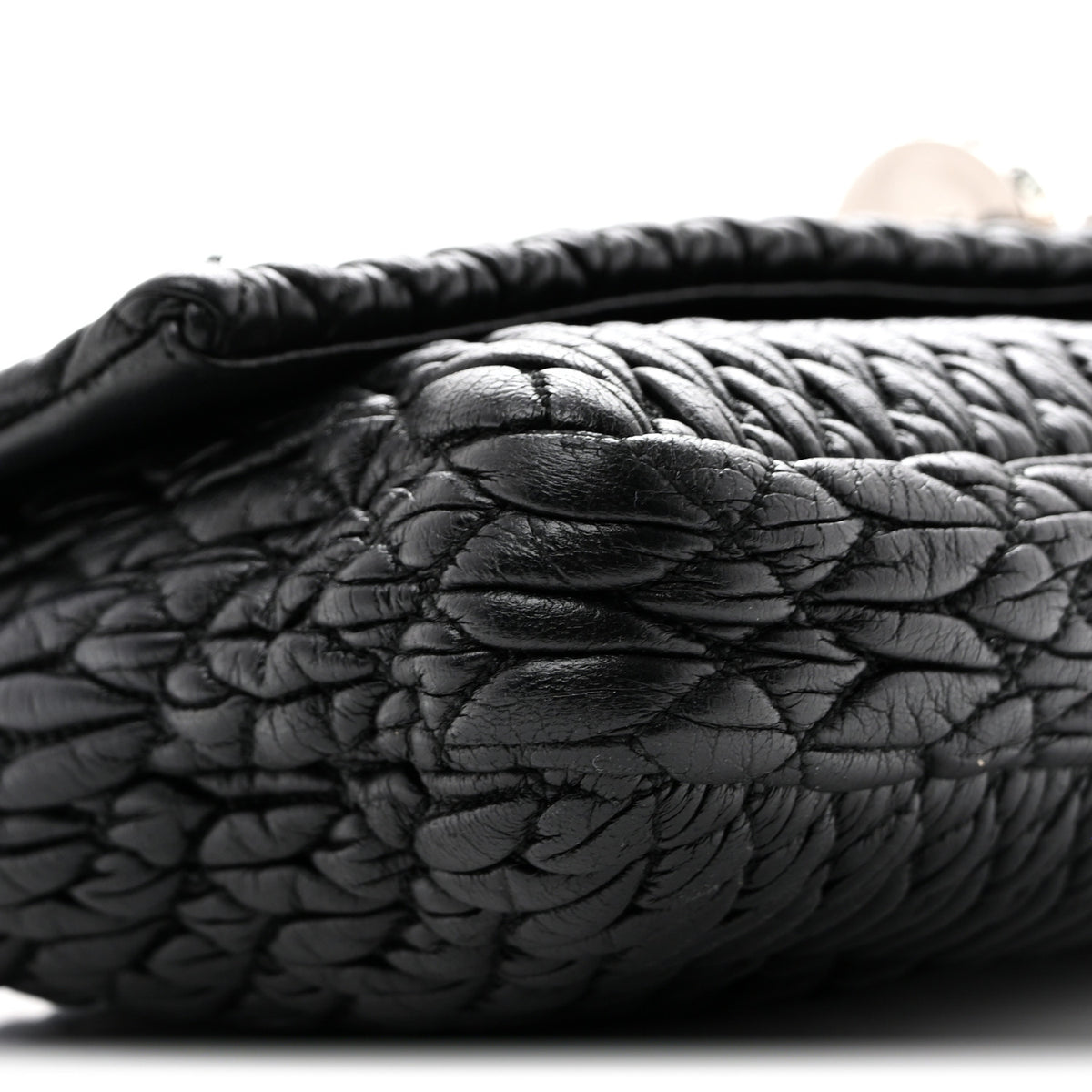 Nappa Matelasse Crystal Flap Clutch Black