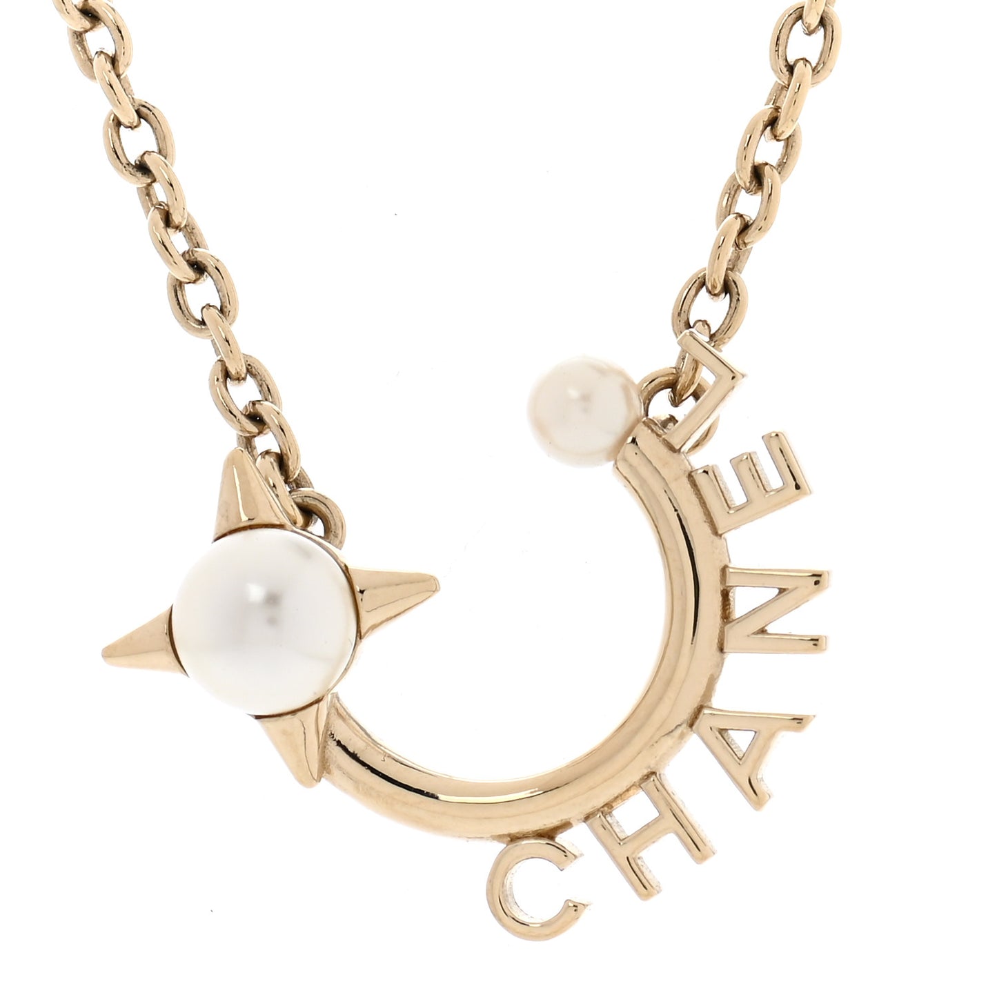 Pearl Logo Necklace Gold