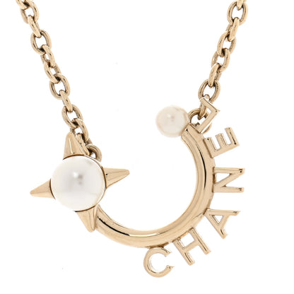 Chanel Pearl Logo Necklace Gold 4 of 6