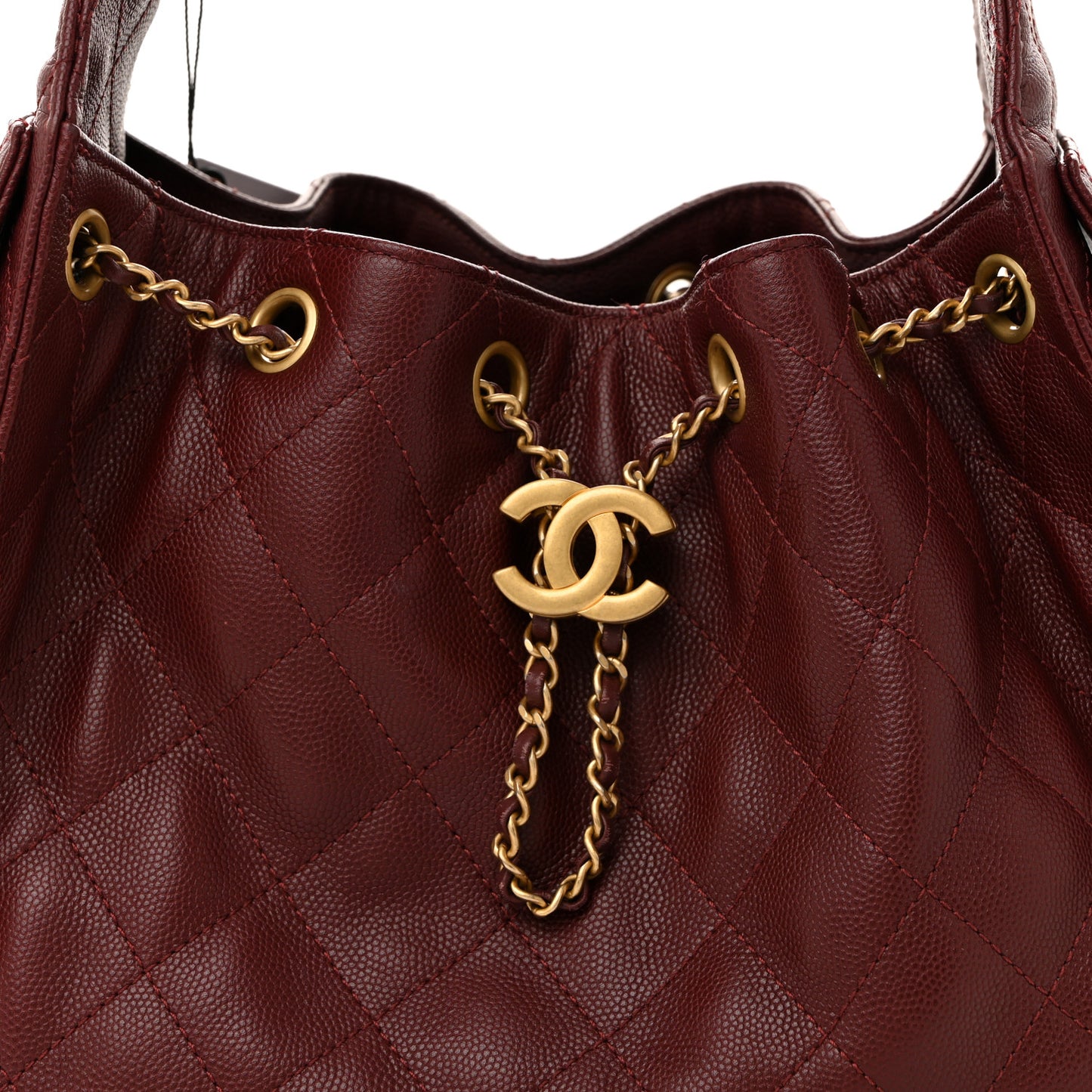 Caviar Quilted Small Chanel 25 Handbag Burgundy