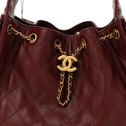 Chanel Caviar Quilted Small Chanel 25 Handbag Burgundy 8 of 10