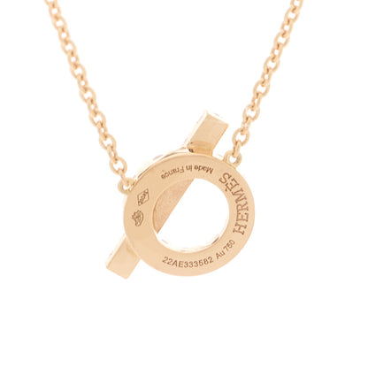 Hermes 18K Rose Gold Diamond Finesse Pendant Necklace 5 of 6