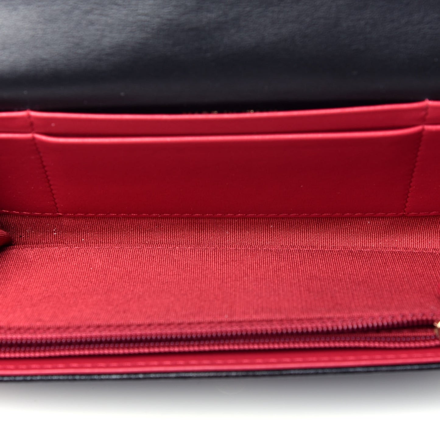 Shiny Goatskin Quilted Chanel 19 Flap Wallet Black