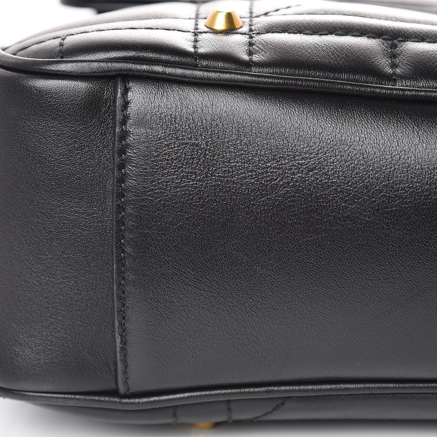 Calfskin Matelasse Studded Medium GG Marmont Shoulder Bag Black