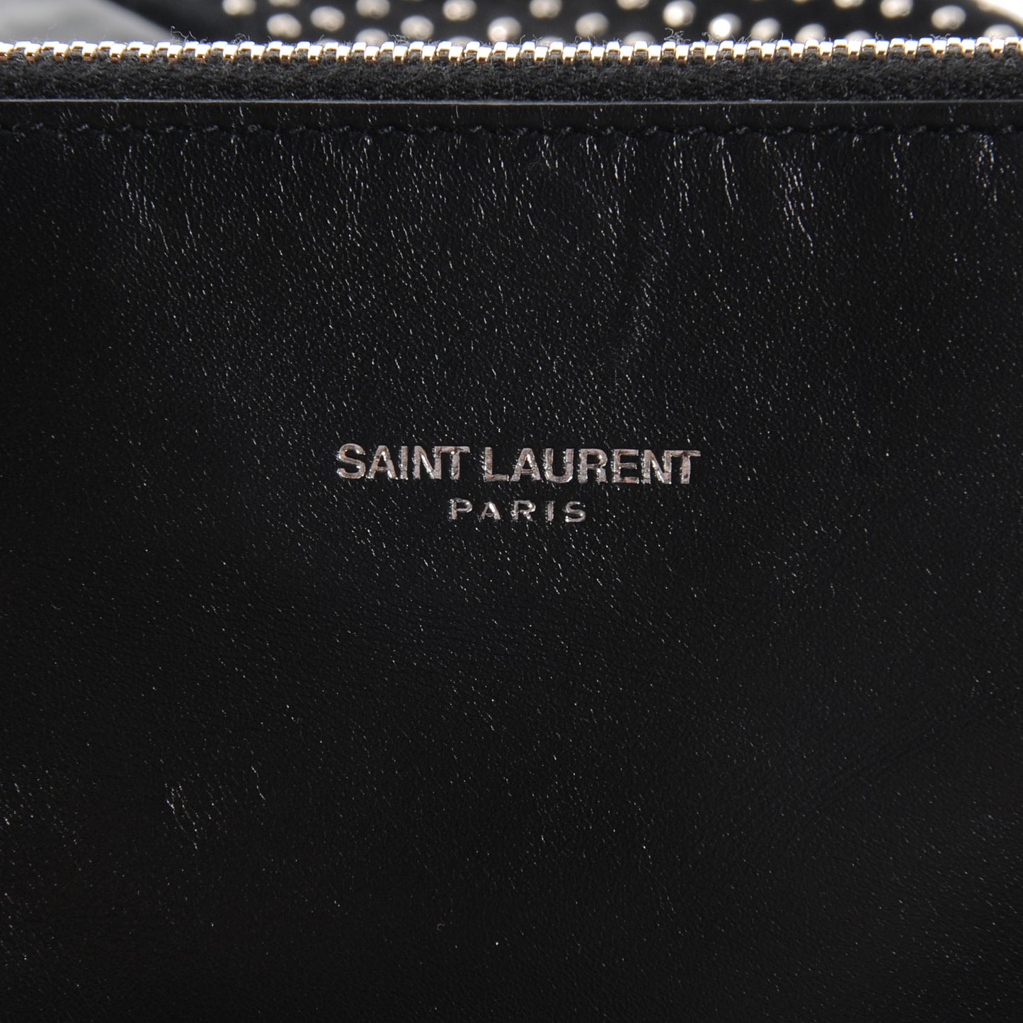 Leather Studded North South Shopper Tote Black