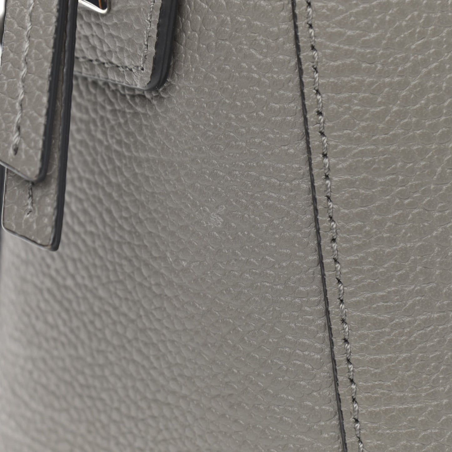 Grained Calfskin Large Ella Boston Grey