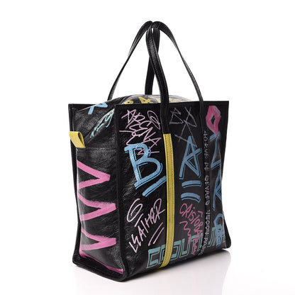 Balenciaga Agneau Arena Graffiti All Over Medium Bazar Shopper Tote Black Multicolor 3 of 9