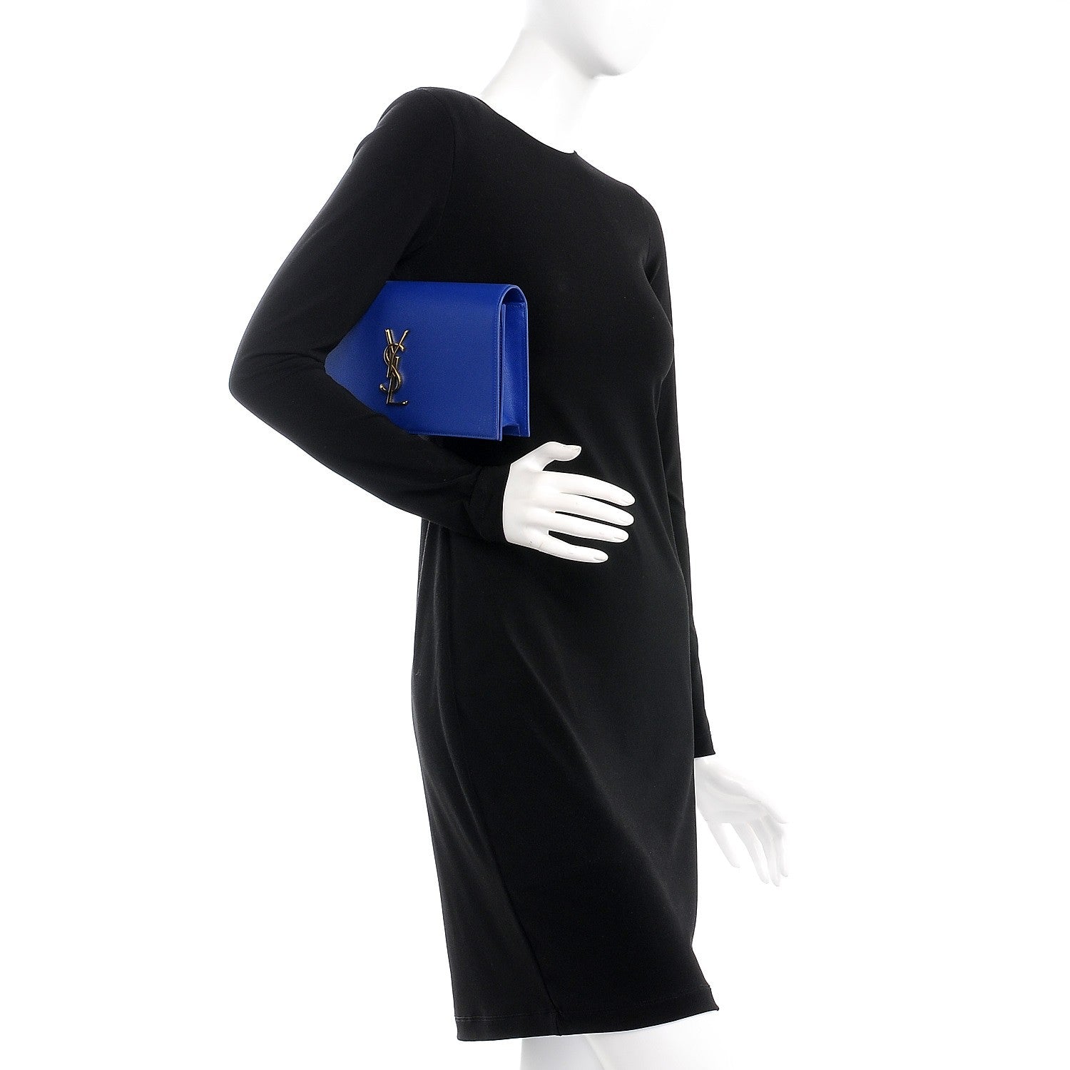 Saint Laurent Grain De Poudre Classic Monogram Kate Clutch Outremer 2 of 9
