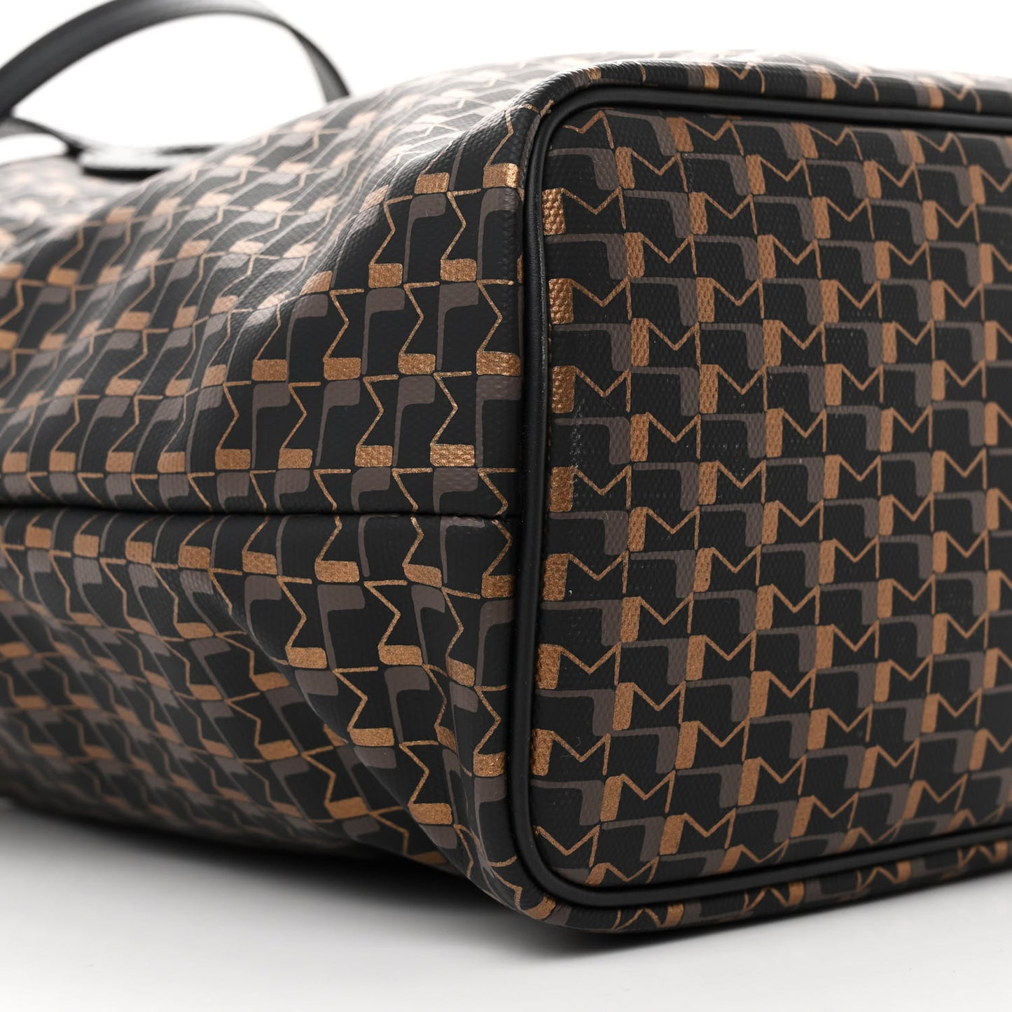 Grained Calfskin Canvas 1920 Oh! Tote Ruban MM Carbon Bronze Green Bordeaux