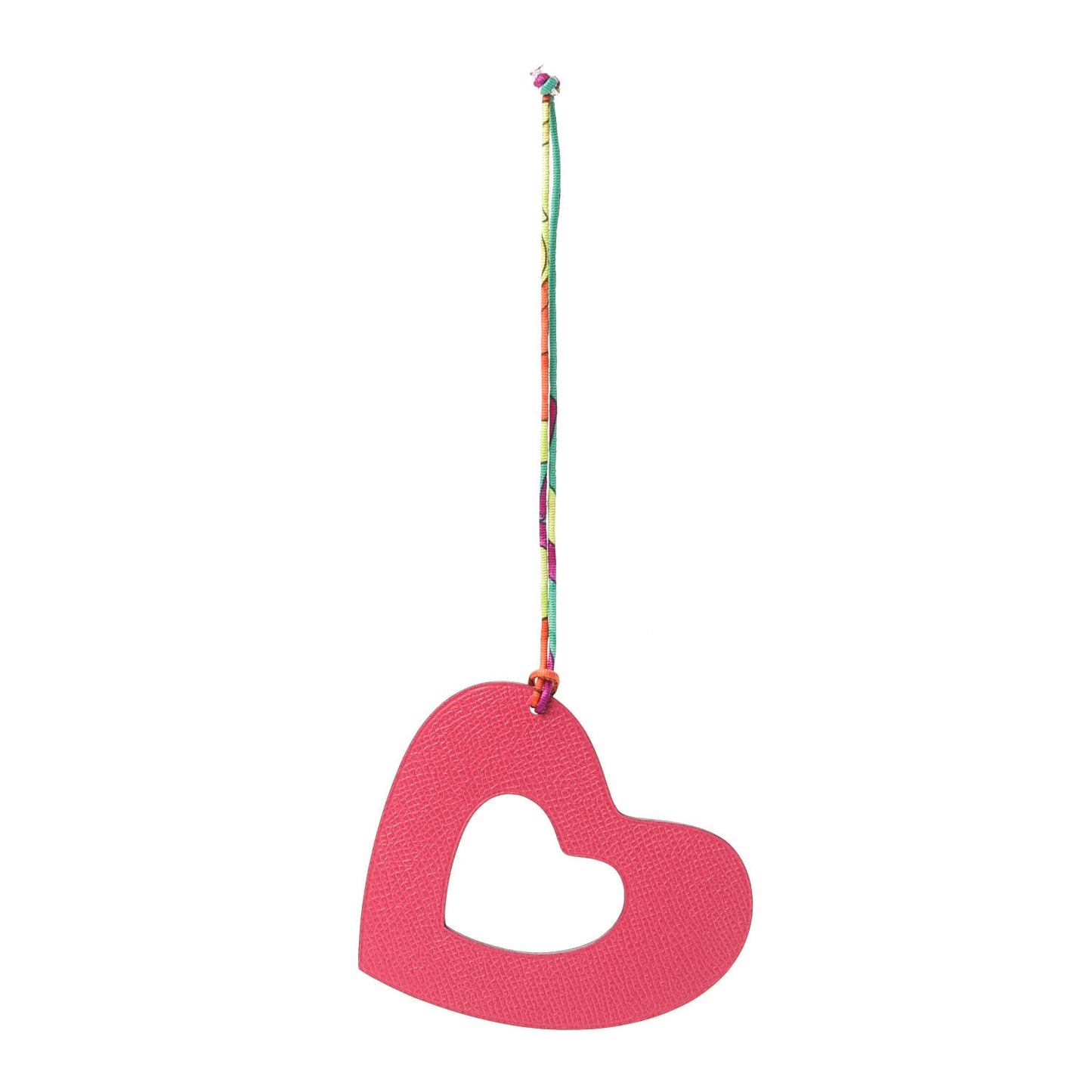 Togo Epsom Petit H Heart Bag Charm Orange Rose Extreme