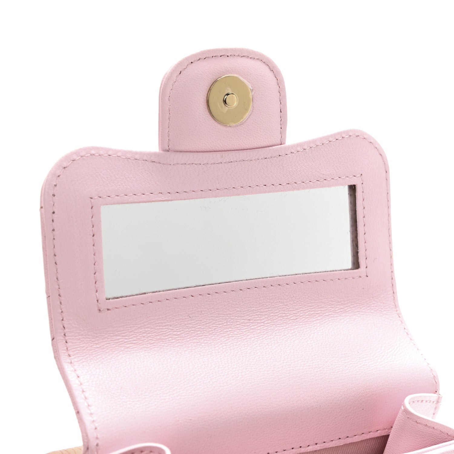 Chanel Lambskin Quilted Top Handle Clutch With Chain Light Pink 9 of 13
